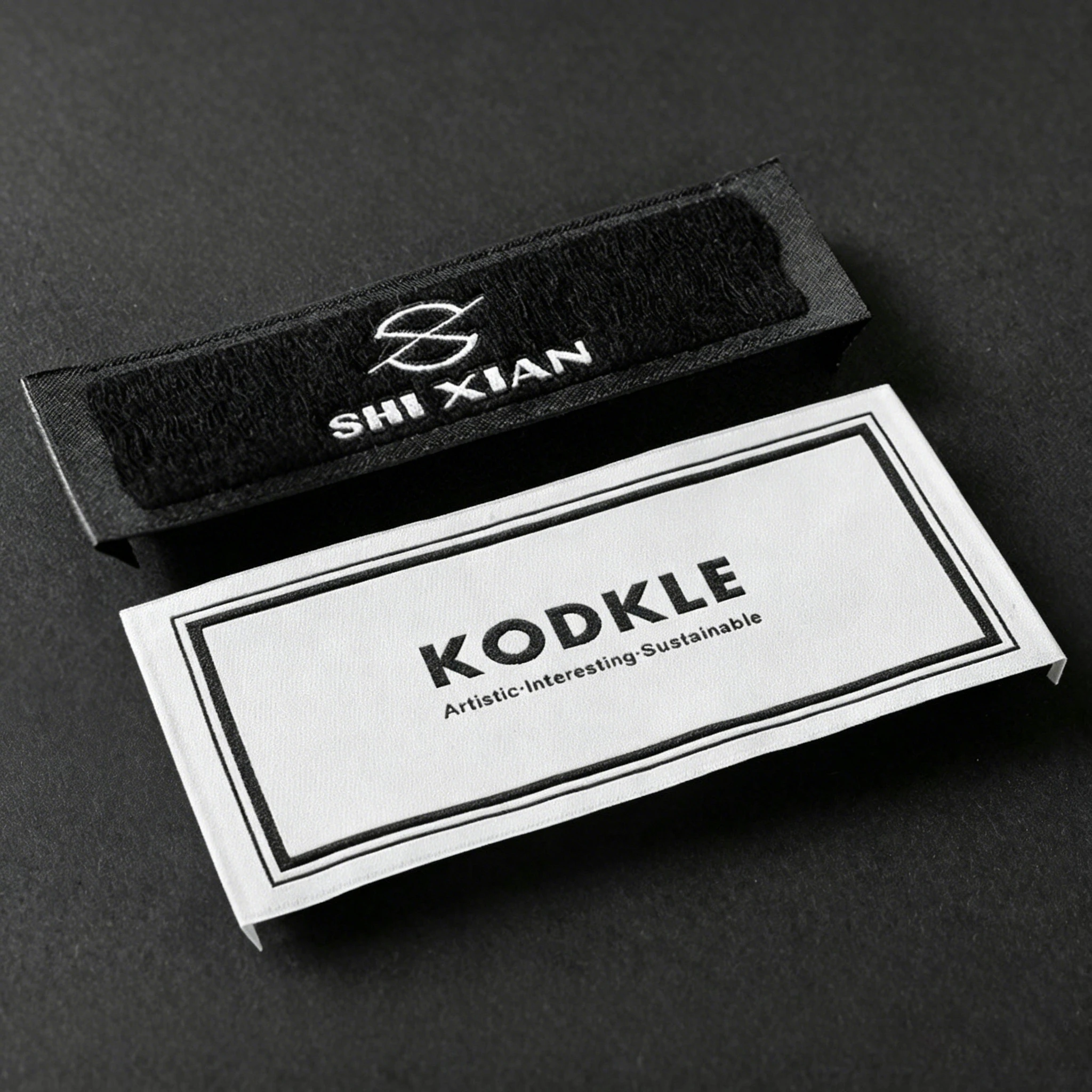 Custom End Fold Woven Labels High Density Damask Neck Tags Custom Logo Clothing Brand Fabric Woven Tag For Apparel