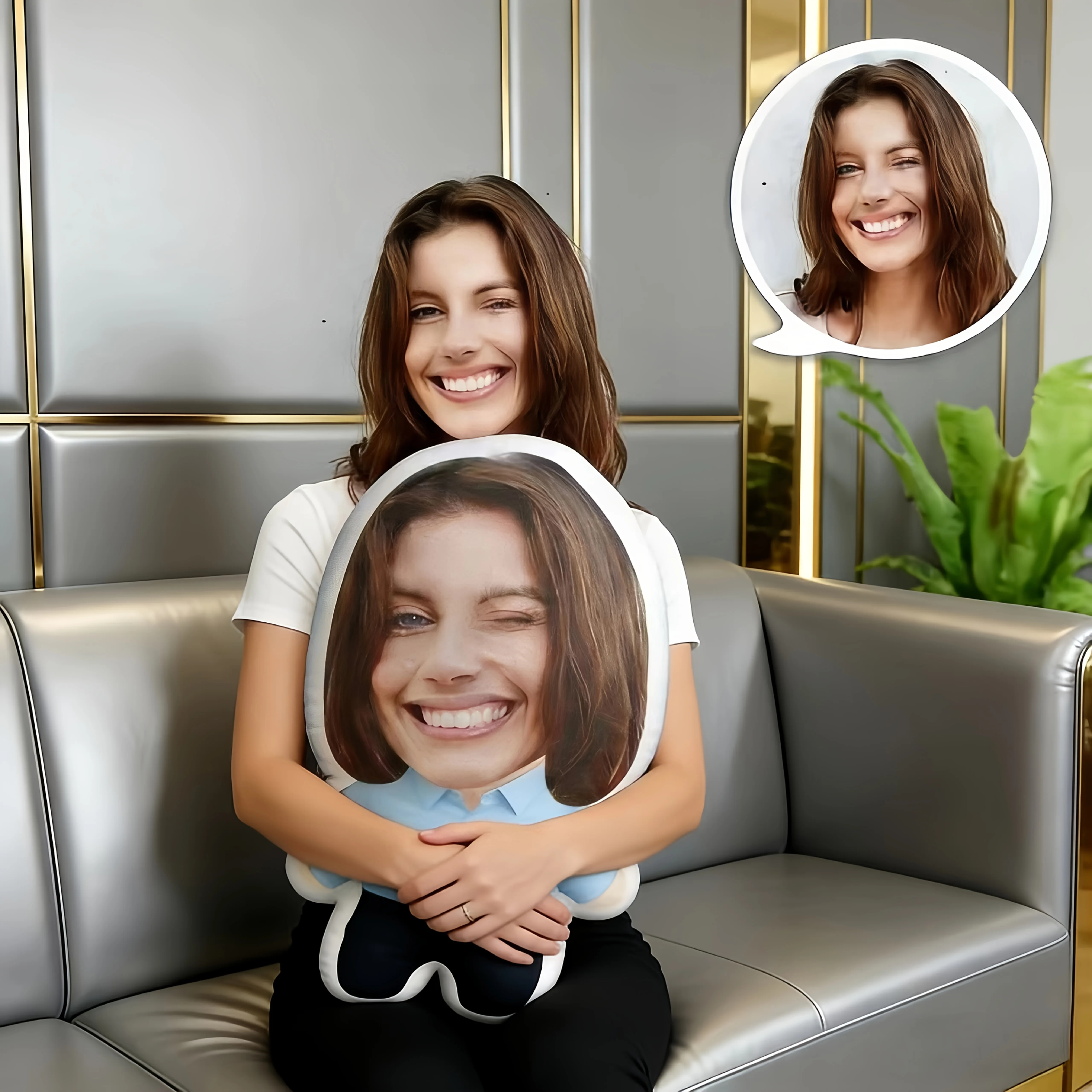 Custom Blue Shirt Pillow Personalized Photo Cushion DIY Gift for Adults Family Friends Couples Birthday Xmas Valentine Surprise