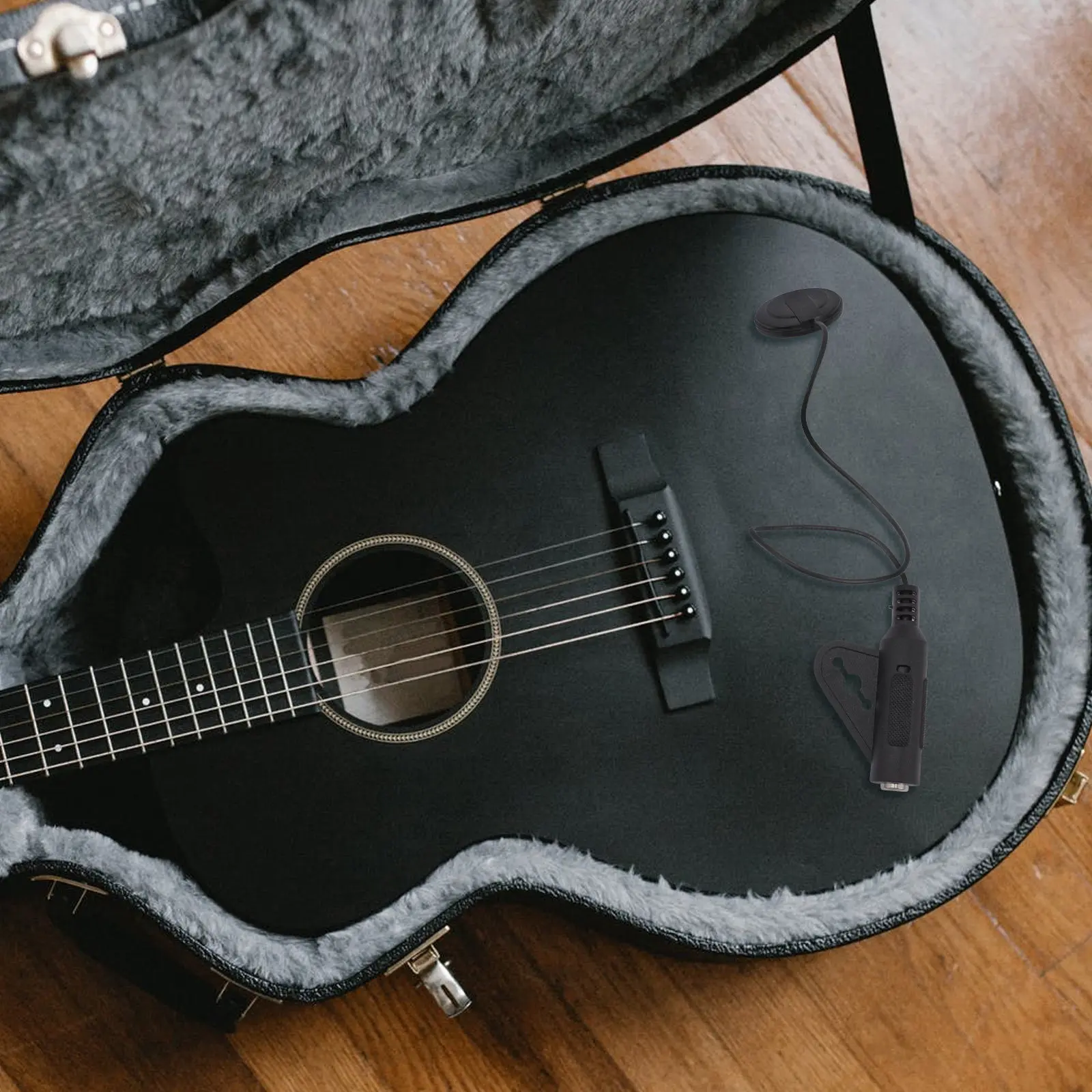 Folk Guitar Pickup Multipurpose Acoustic Instrument Self-Adhesive Sound Hole Pickup Easy Install Clear Crisp Sound Guitar