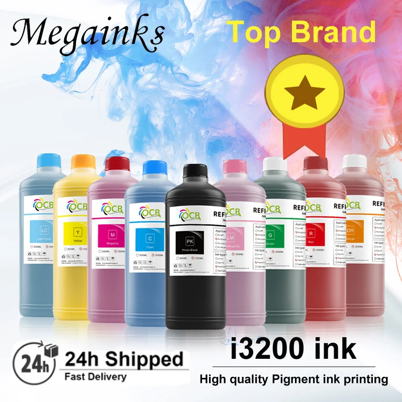 

Чернила пигментные 1000 мл для печатающей головки Epson i3200, высококачественные пигментные чернила для печати, флакон чернил, 9 цветов в наличии