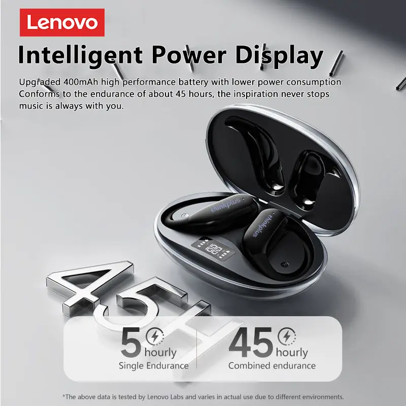 سماعات رأس بلوتوث 5.4 Lenovo XT55 OWS، طويلة التحمل، صوت ستيريو HiFi، تقليل الضوضاء، سماعات أذن رياضية لاسلكية - 3