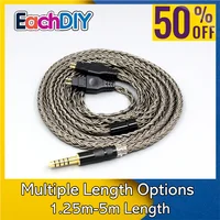 Cable de auriculares gris de 16 núcleos para Sennheiser HD580 HD600 HD650 HDxxx HD660S2 HD58x HD6xx auriculares LN 008011