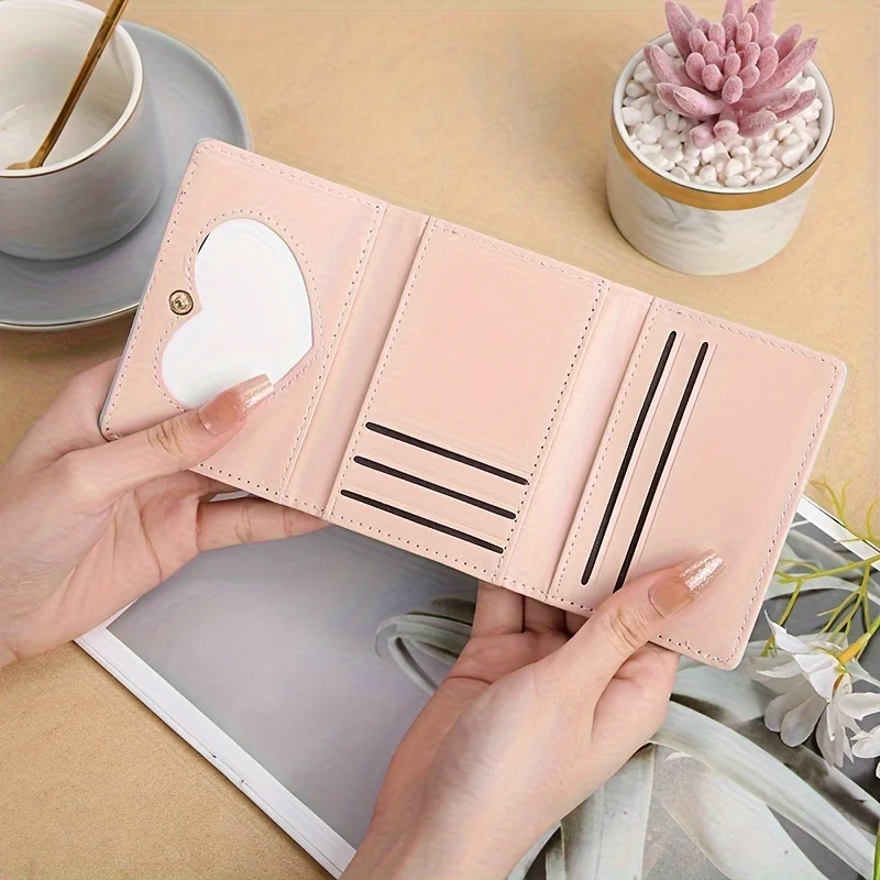 น่ารักพับผู้หญิงกระเป๋าสตางค์สั้นการ์ตูนมินิคลิป Creative Zero Wallet