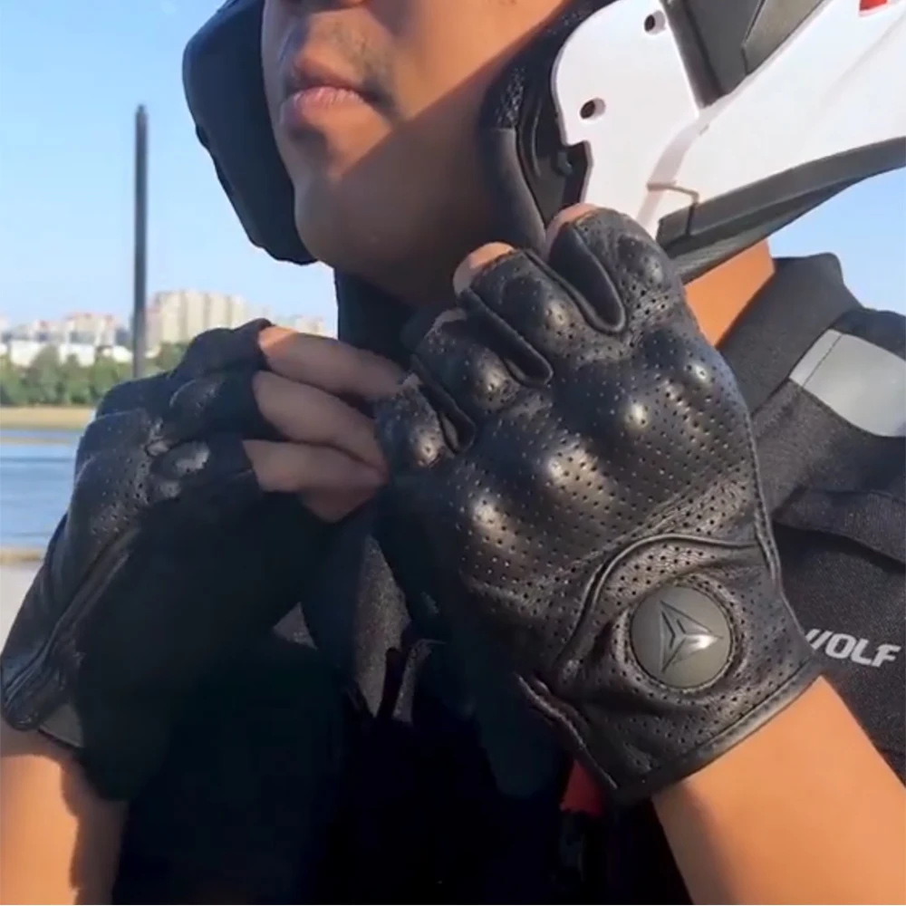 

Дышащие винтажные мотоциклетные перчатки из овчины с половиной пальца, летние мотоциклетные перчатки и тактический дизайн Luvas для мотокросса/велосипеда