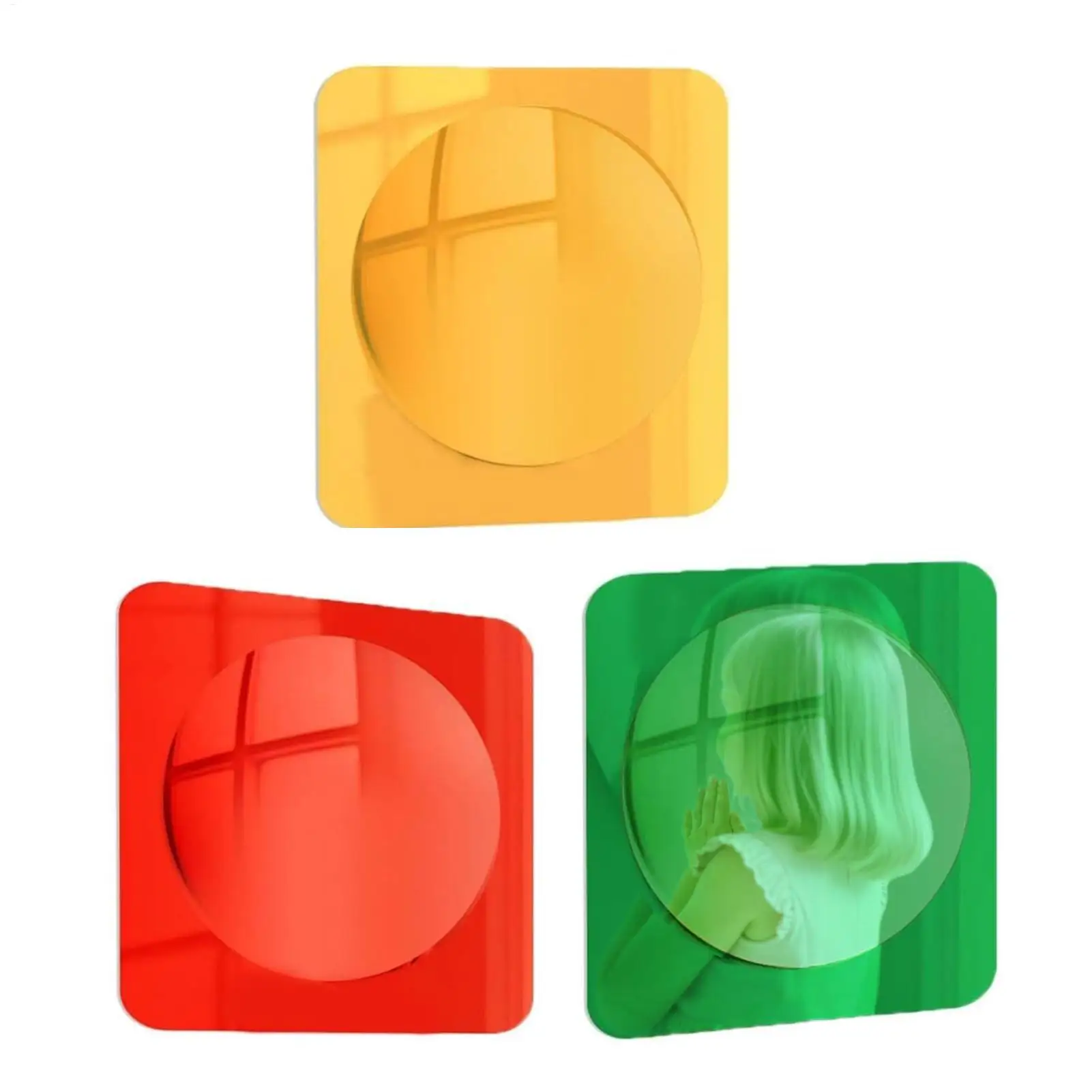 Bubble Sensory Mirror 3-Piece Interactive Home Decor Toddler Acrylic Sensory Bubble Mirror For Feelings Exploration Tactile