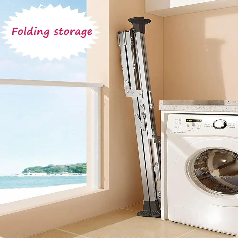 Portable Folding Clothes Drying Rack: Lightweight, Stable, Indoor/Outdoor Use (2.4m)