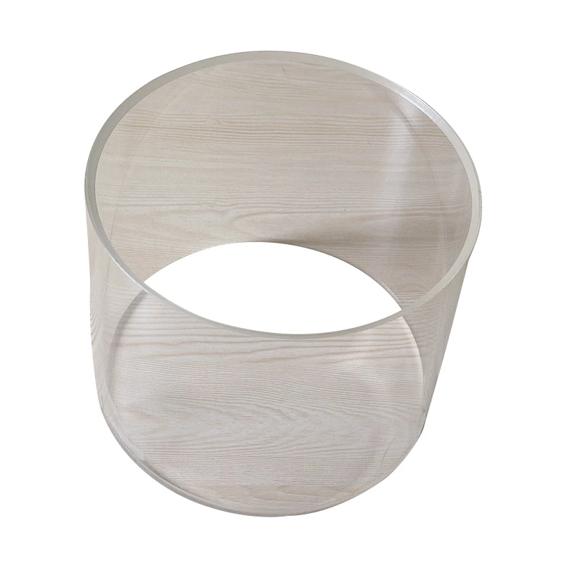 6x7inch 8x6inch Acrylic Drum Body Drum Shell with 45 Degree Bearing Edge 6mm Thickness Transparent
