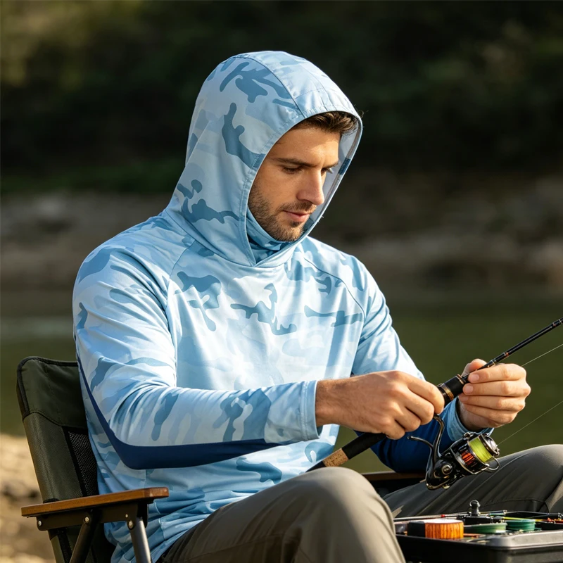 

Рыболовные рубашки Shore 2024 для мужчин, быстросохнущие, с защитой от солнца, с длинным рукавом, летние, анти-УФ, пляжные футболки, размеры XS-3XL