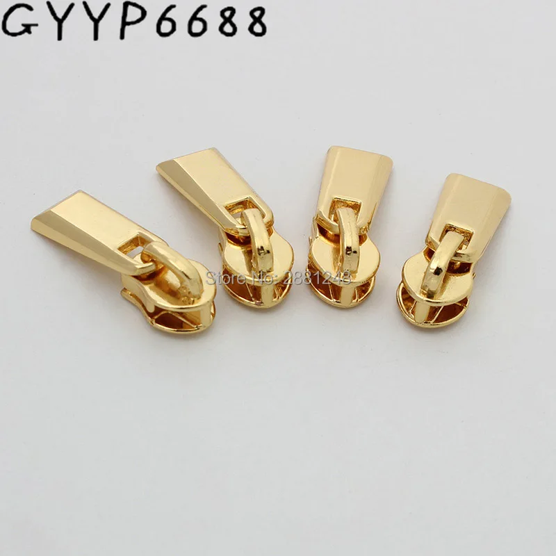 

10-30-100sets 3# nylon head teeth zipper puller slider metal Plating accessory garments fabric for bags