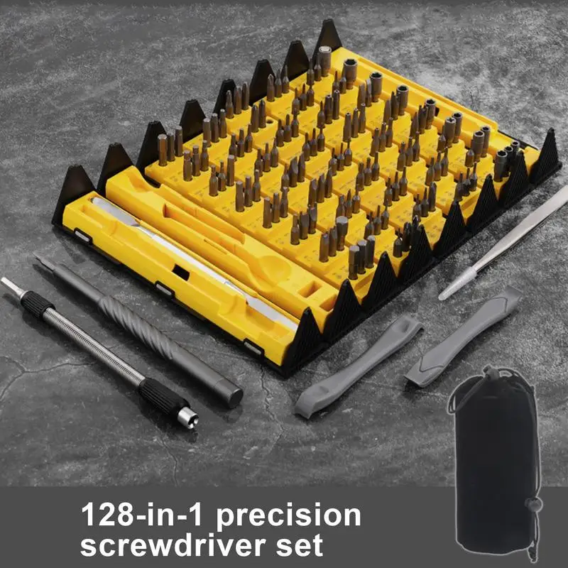 128PCS Screwdriver Set For Electronics Multipurpose Screwdriver Bit Set Precision Screwdriver Bits Compact Screw Driver Set Kit