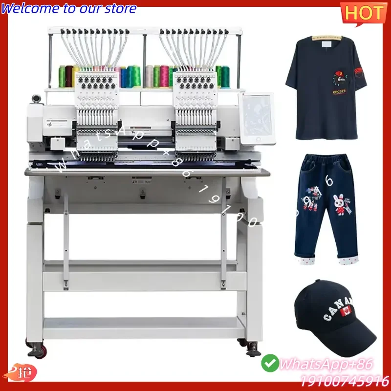 2026Hot DISEN Automatic NEW Professional High Speed 1200rpm Sewing Cap Embroidery Machine Computerized 2 Head Embroidery
