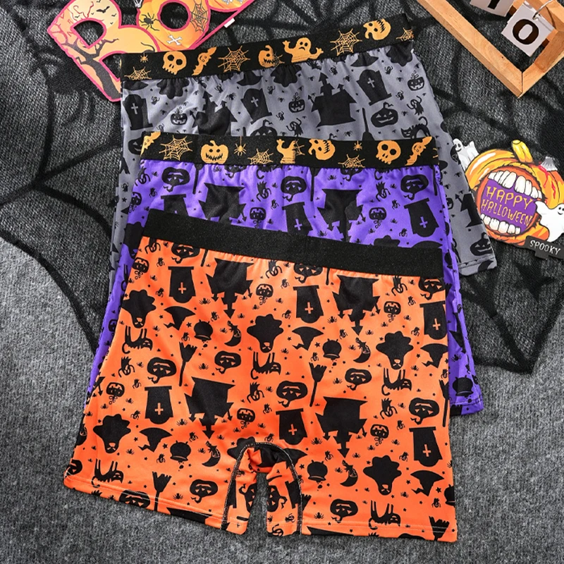 3 قطع من شورتات الملاكم للهالوين للرجال، ملابس داخلية مضحكة ومبتكرة، هدايا للحفلات، ناعمة ومسامية، ملابس يومية مريحة