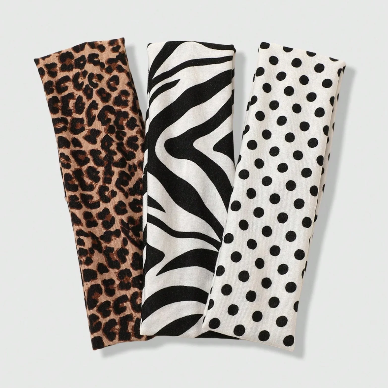 3Pcs Leopard Zebra Polka Dot Sports Headbands Elastic Hair Bands for Women Yoga Running Fitness