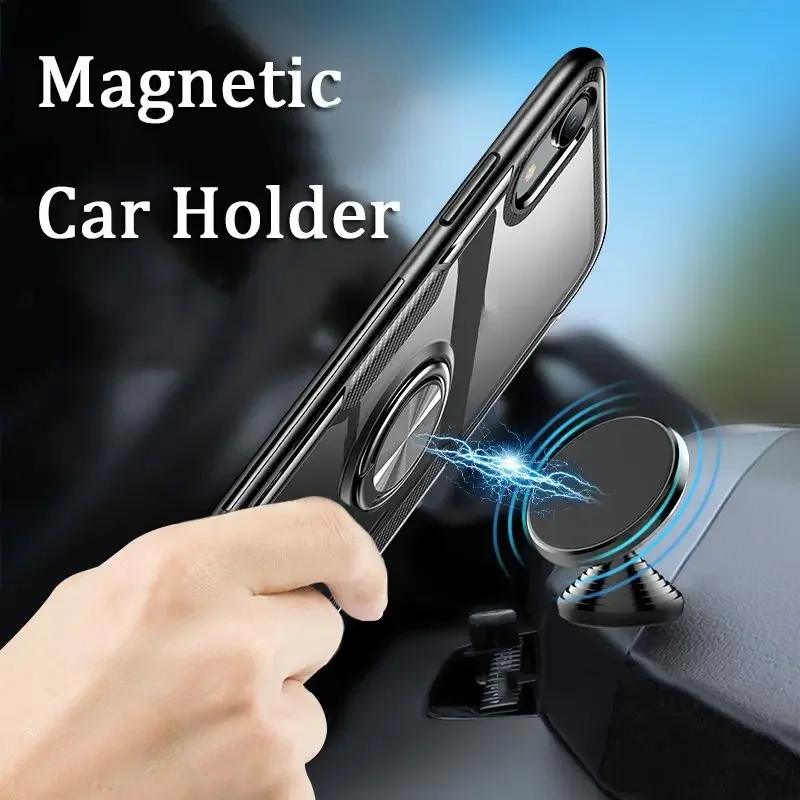 Casing Ponsel Akrilik Transparan Tahan Benturan untuk Honor X9C Smart 400 Lite Cincin Penyangga Magnet Fundas untuk Honor Magic 7 Pro