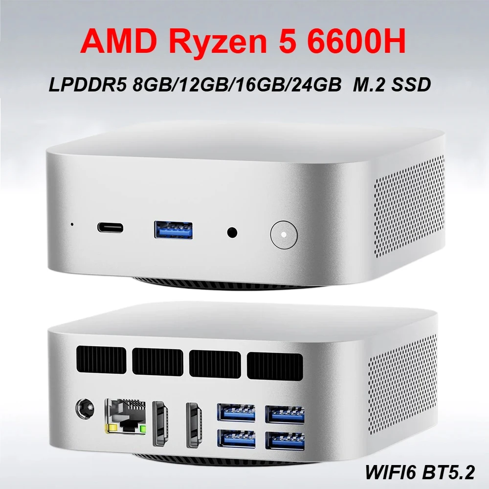 SZBOX M66 AMD Ryzen 5 6600H MINI PC Windows 11 LPDDR5 8GB/12GB