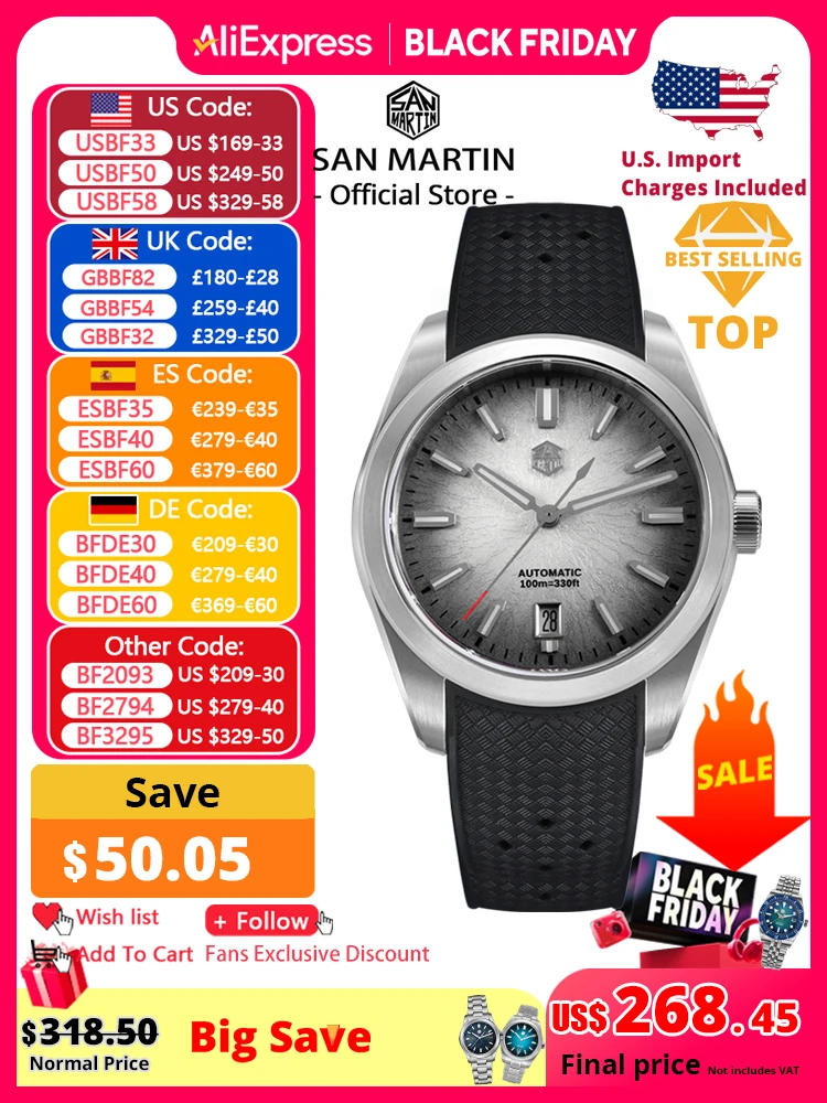 

San Martin FKM SN0144 JianZhan циферблат Gada 36/39/42 мм мужские роскошные деловые автоматические механические часы Miyota 9015, оригинальный дизайн