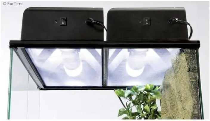 Compact Incandescent Fixture for Reptile Terrariums, 45 cm, Black - Easy Setup & Energy Efficient