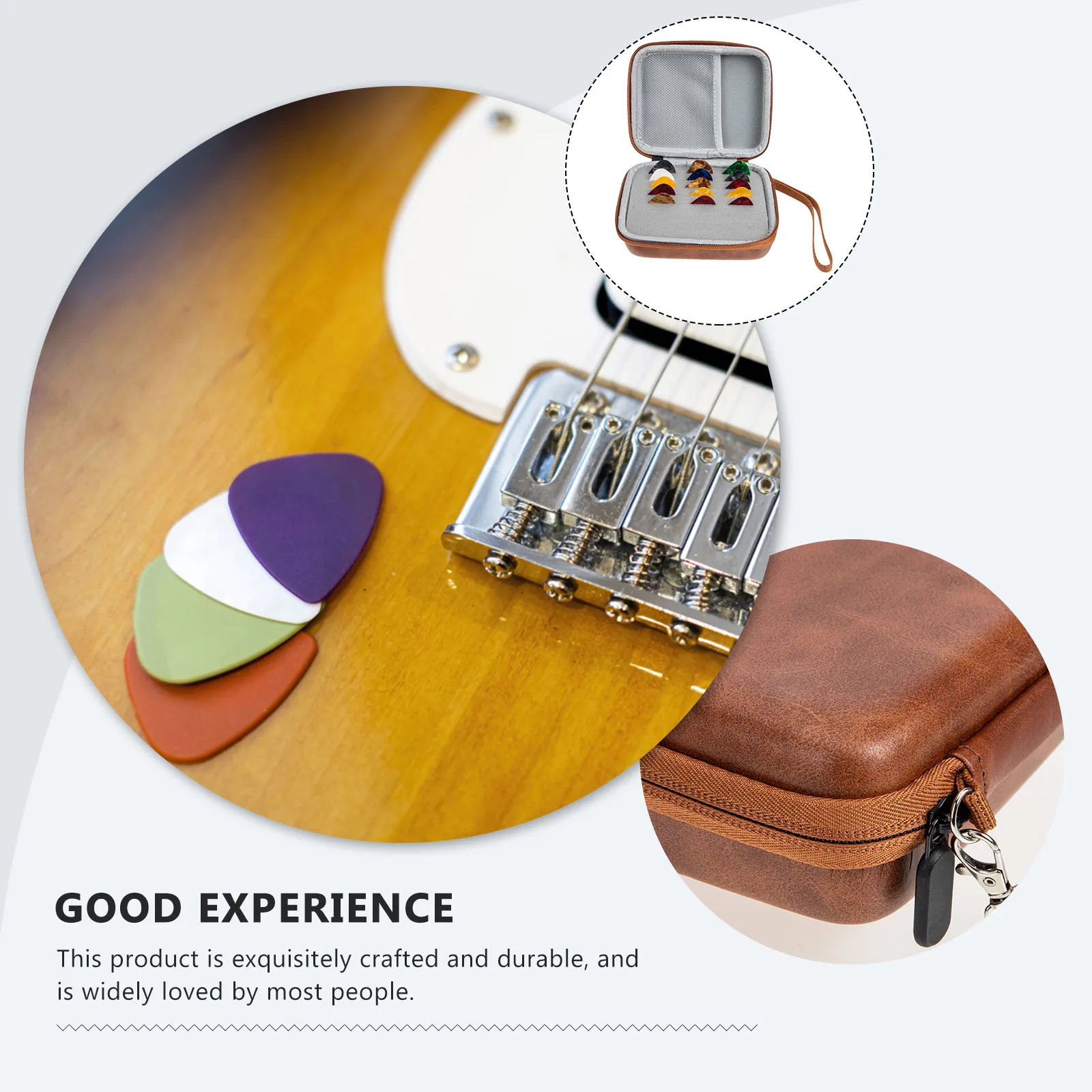 

Pick Storage Box Guitar Plectrum Folk Handbag Picks Bags for Acoustic Brown Pouch Mini Shaped Portable