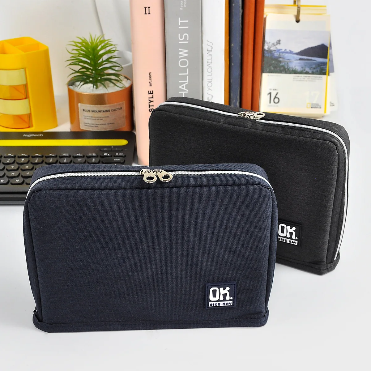 Portable Password Lock Pencil Case Boy Canvas Pencil Bag Large Capacity Pencil Cases Student Stationery Bag Kids Pen Case Gifts