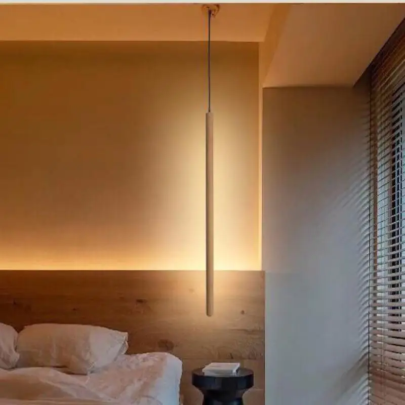 Study office deco LED solid wood pendant lamp luminaire suspension Long wooden stick pendant lamp kitchen Bedroom home lighting