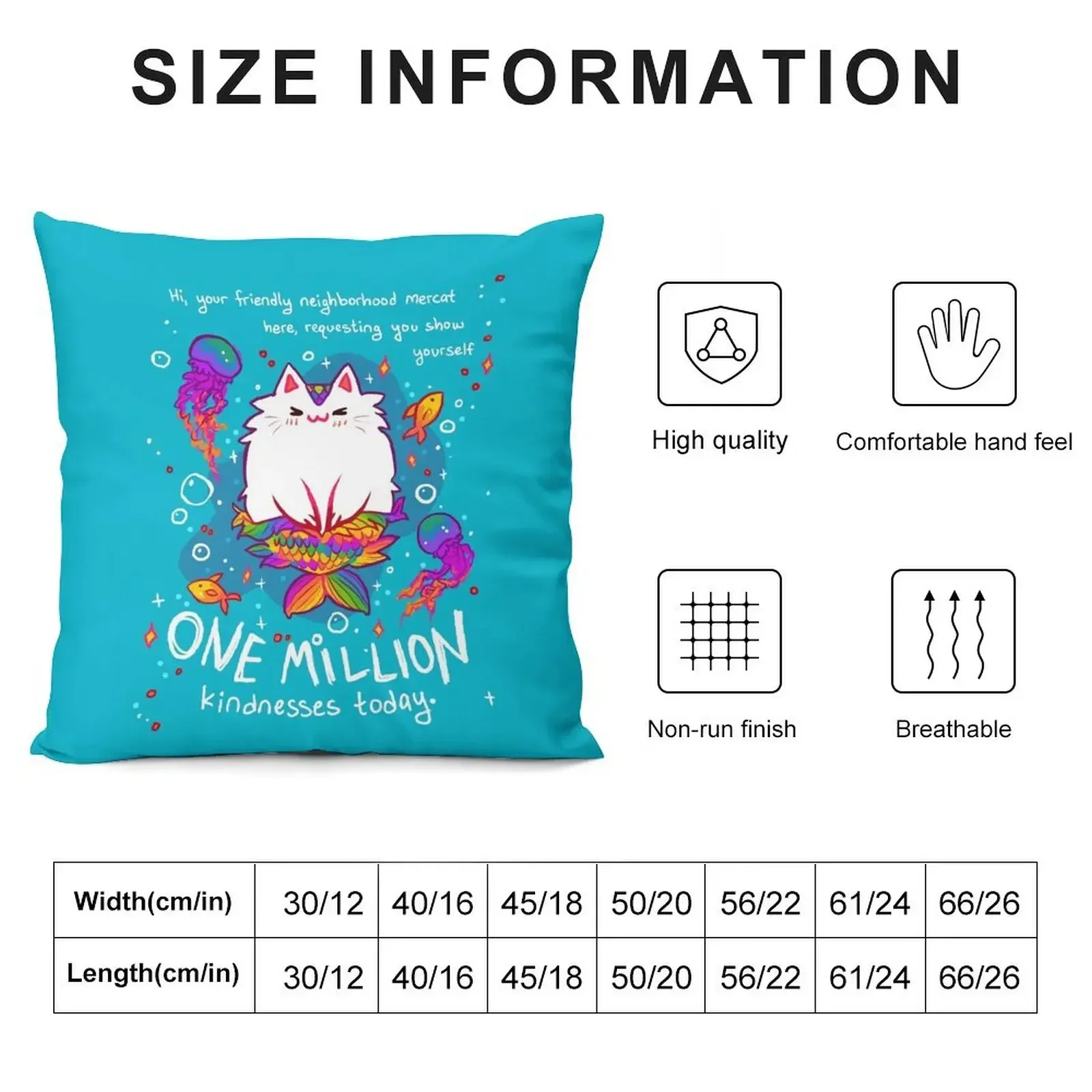 ONE MILLION Kindnesses Mercat Encouragement Throw Pillow Decorative pillow case christmas pillowcases pillow