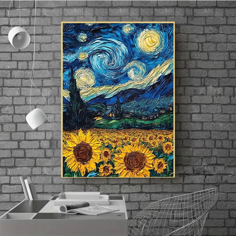 Van Gogh Classic Famous Painting Almond Blossom Posters And Prints Starry Night Canvas Art Vintage