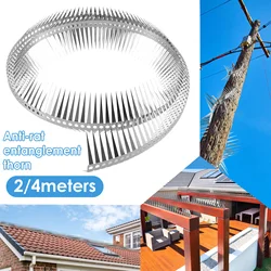 2/4M Pigeon Spikes Bird Spikes Stainless Steel Bird Repeller Set Anti Pigeon Spikes Deterrent on Balcony Eave Sills Garden Fence