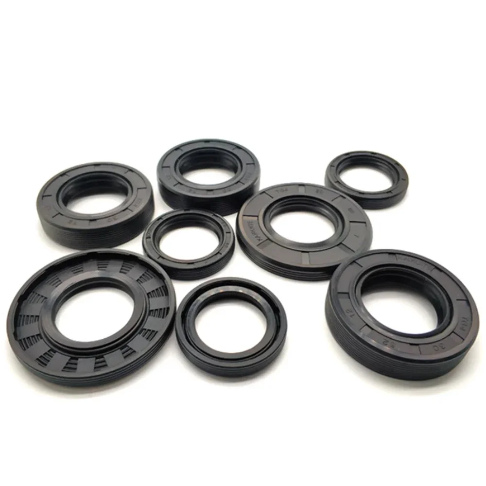 10Pcs Black Nitrile Rubber Shaft Oil Seal NBR ID20/21/22mm OD28-55mm TC/TG4 Skeleton Oil Seal Ring Double/Three Lips Seal Gasket