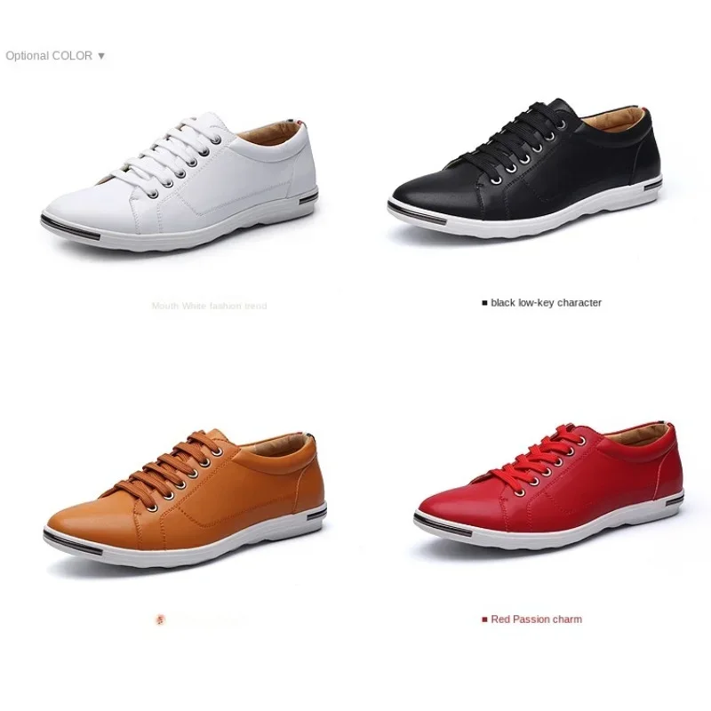 White Casual Shoe for Men Lace-up Sneakers Men\'s Classic Luxury Loafers Simple Flat Vulcanized Shoe Comfortable Brand Sneakers