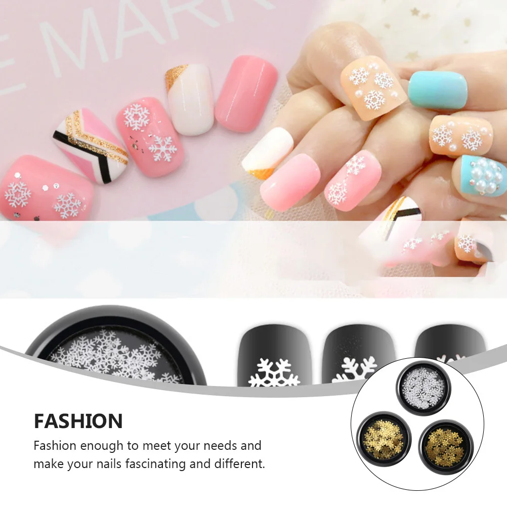 

3 Boxes Snowflake Nail Charms Ultra-Thin Designs Christmas Manicure Sequins DIY Nail Art Decorations Christmas Manicure Sequins