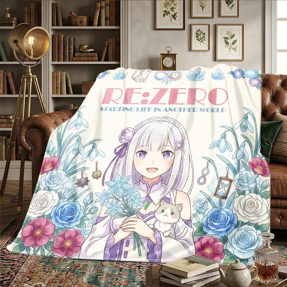 Re Zero Patterns Home Blanket High quality All Seasons for Naps Sofas Warmth and Comfort Gifts -HE73