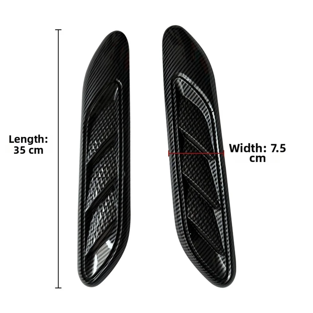 Car Hood Decoration Air Vent Grille for Engine Cover - Gloss Carbon Fiber Look 37.5 x 8.8 x 4 cm Easy Clip On Install