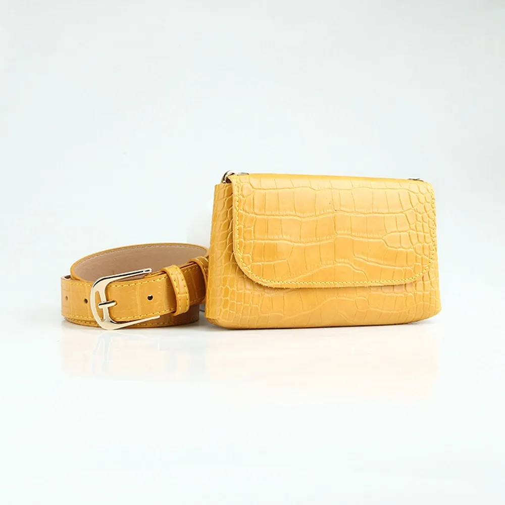 Ins الكورية نمط المرأة الخصر حقيبة انفصال محفظة حزام المغلف الخصر حقيبة بولي بلون بلون المرأة حقيبة بحزام المرأة