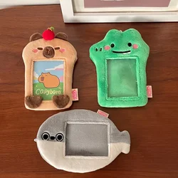 New arrive Kawaii Cartoon Animal Series Plush 3 Inch Kpop Photo Card Holder Photocard Holder Bag Idol photo display pendant