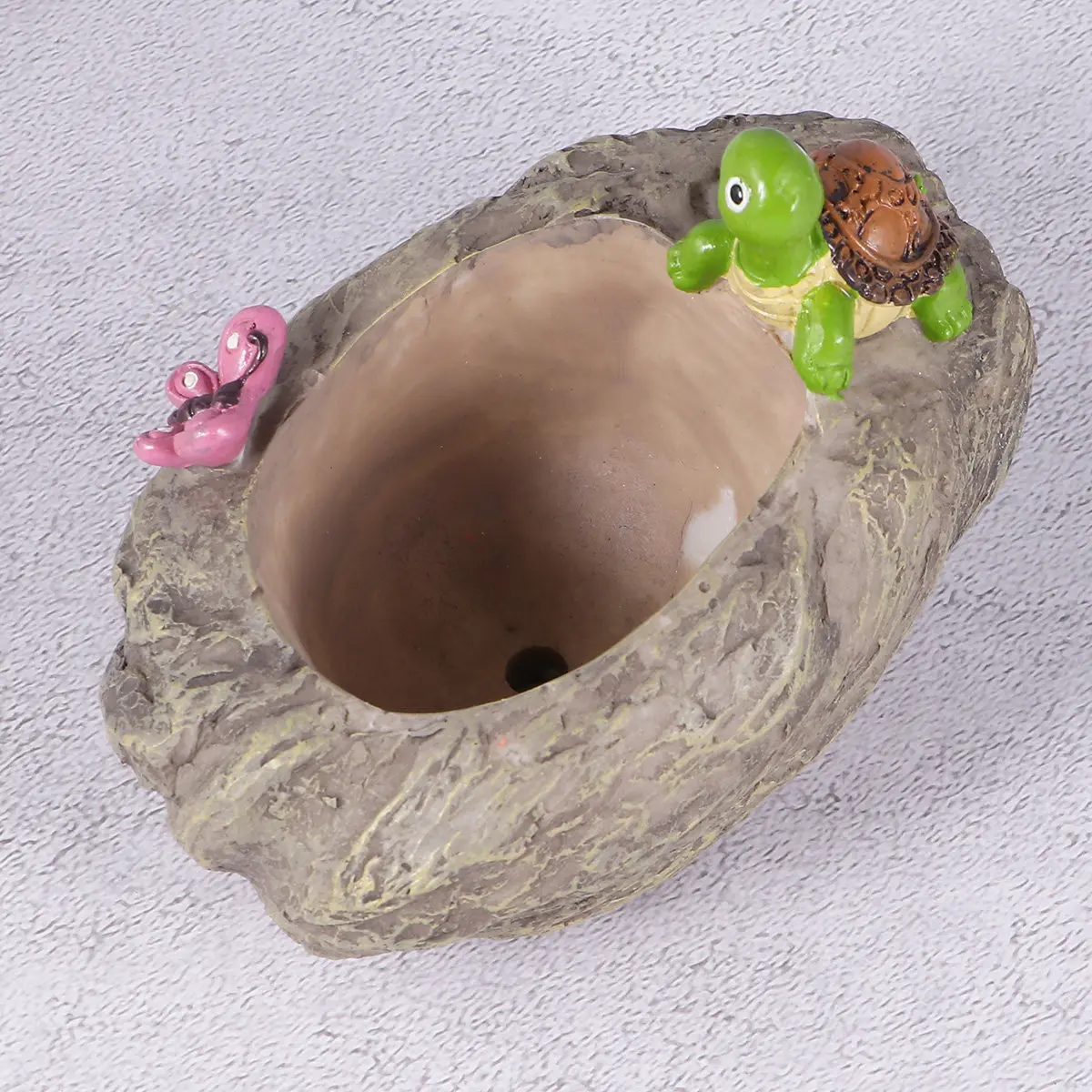 Turtle Design Resin Flower Pot Compact Succulent Planter for Desk Windowsill Indoor Decor Home Office Living Room Bedroom Garden