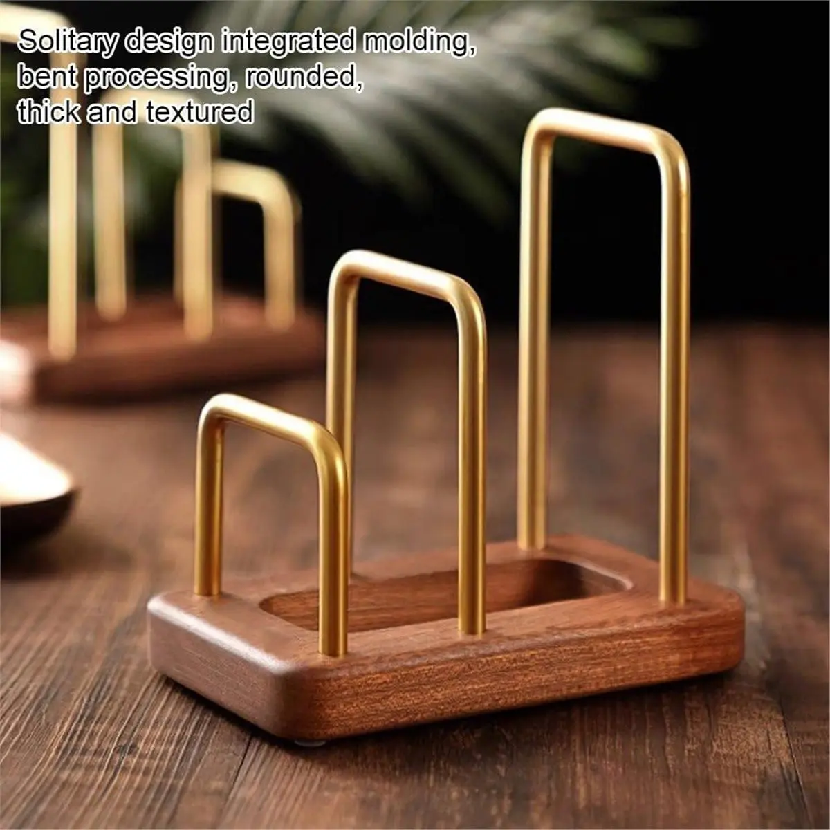 New Arrival Cutting Board Organizer - Stainless Steel and Wood Base Rack for Kitchen Countertops, Holds Plates, Trays, and Pans