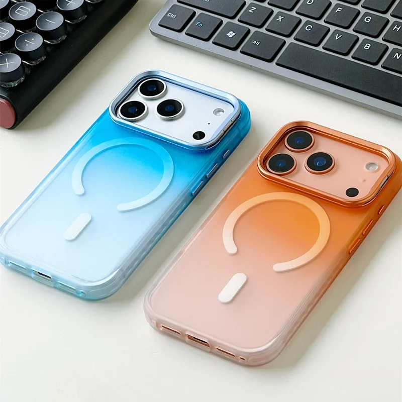 Metall-Linsenhalterung Stoßfest für MagSafe Handyhülle für iPhone 18 17 Pro Max Magnetische Kabellose Ladefunktion Matte Harte Panzerhülle – Detail 8