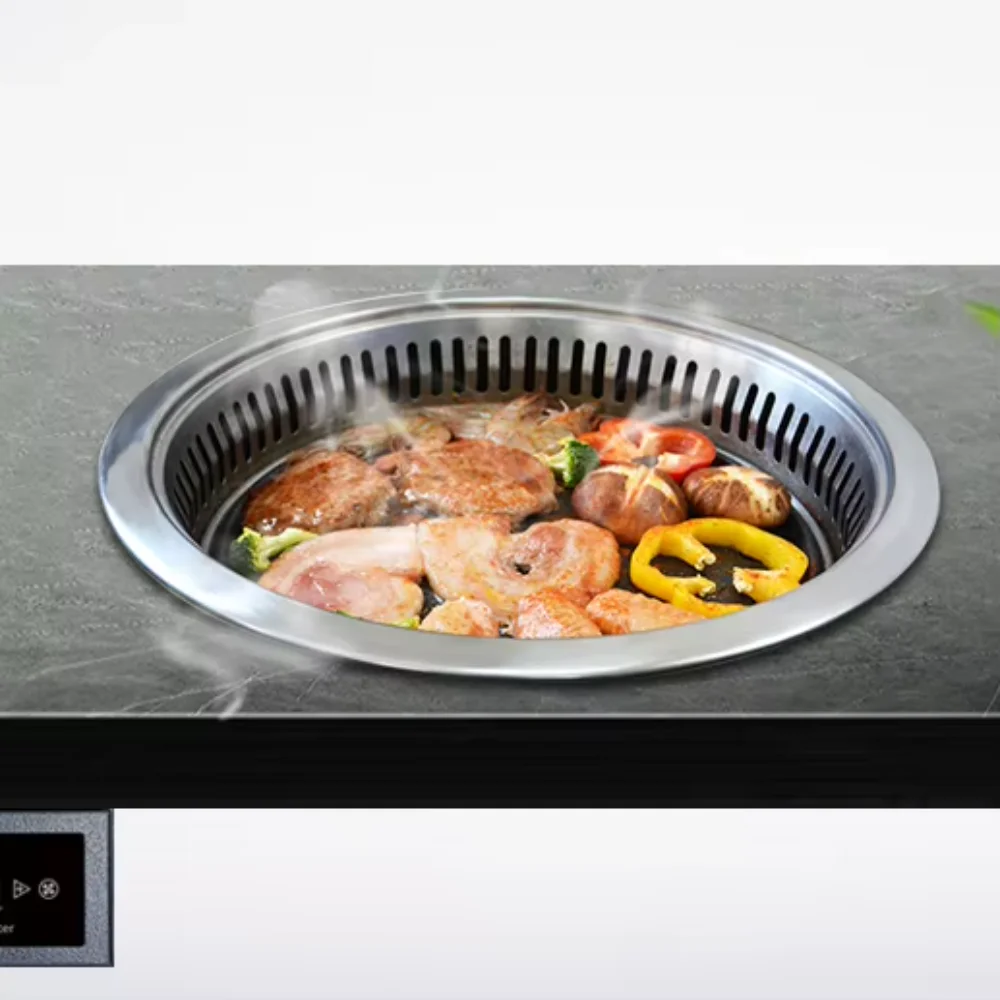 embedded built-in dining table electric barbecue grill smokeless electric barbecue grill