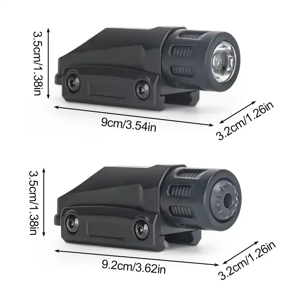 Tactical Mini Flashlight LED 20MM Guide Rail Rechargeable Small Flashlight Under Hanging Light for Hunting Camping Fishing