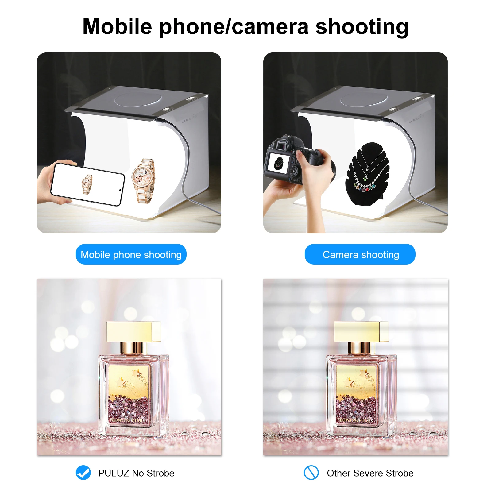 20cm Folding Portable 550LM/ 1100LM LED Light Mini Photo Lighting Studio Shooting Tent Box Kit with 2 Colors Backdrops Lightbox gallery 4