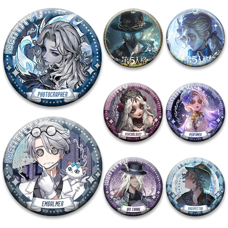 Game Identity V Brooches Round Anime Pins Fashion Jewelry Accessories Cartoon Badge for Clothes Backpack Decoration Gifts
