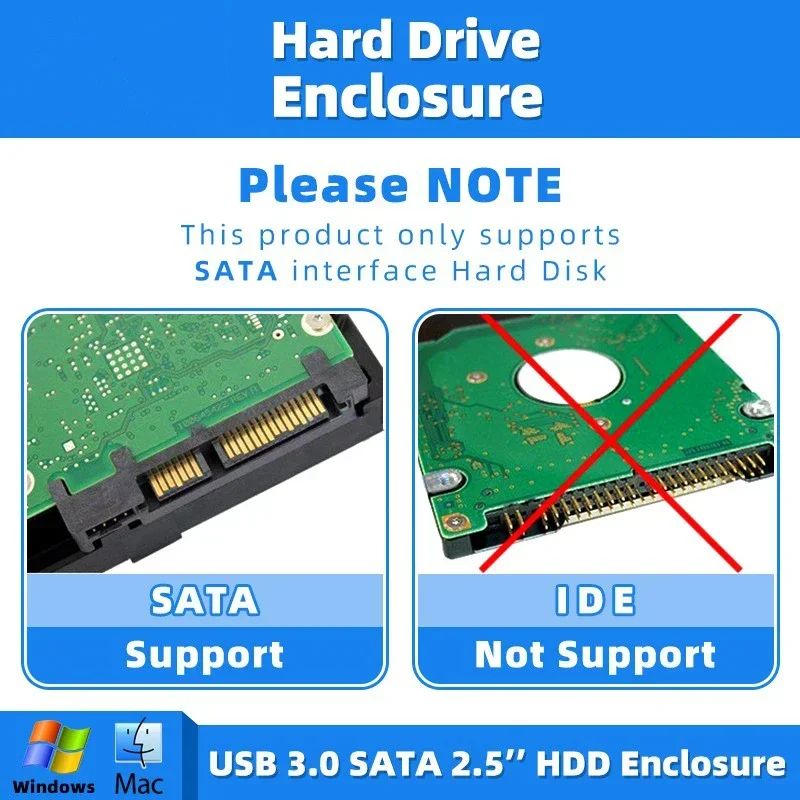2.5 بوصة USB HDD الضميمة حالة Sata إلى USB 3.0 القرص الصلب القرص SATA خارجي HD صندوق محرك خارجي