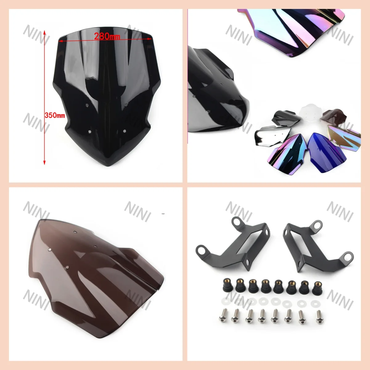 Motorcycle For YAMAHA MT07 MT-07 MT 07 2018-2019 2020 FZ07 FZ-07 screen Double Bubble Windshield Deflector Protector WindScreen