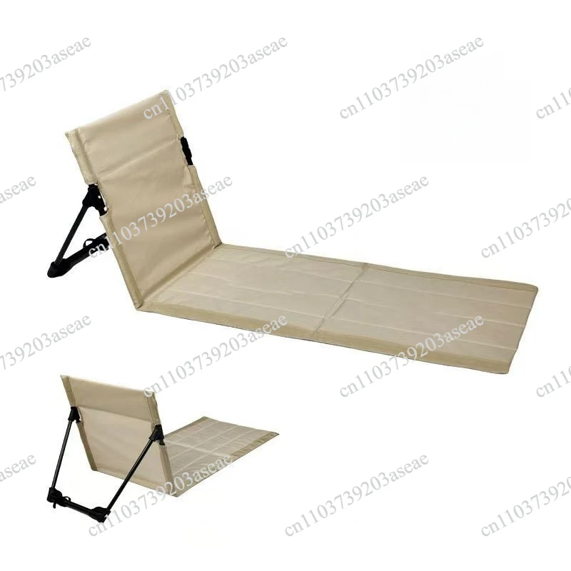 Outdoor aluminum alloy support rod lawn chair camping portable lazy seat cushion extended folding backrest lawn chair