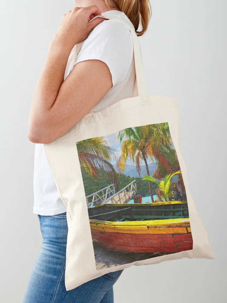 Old Wooden Boat, Labadee Haiti Tote Bag shopper bag women canvas great bag Canvas Tote