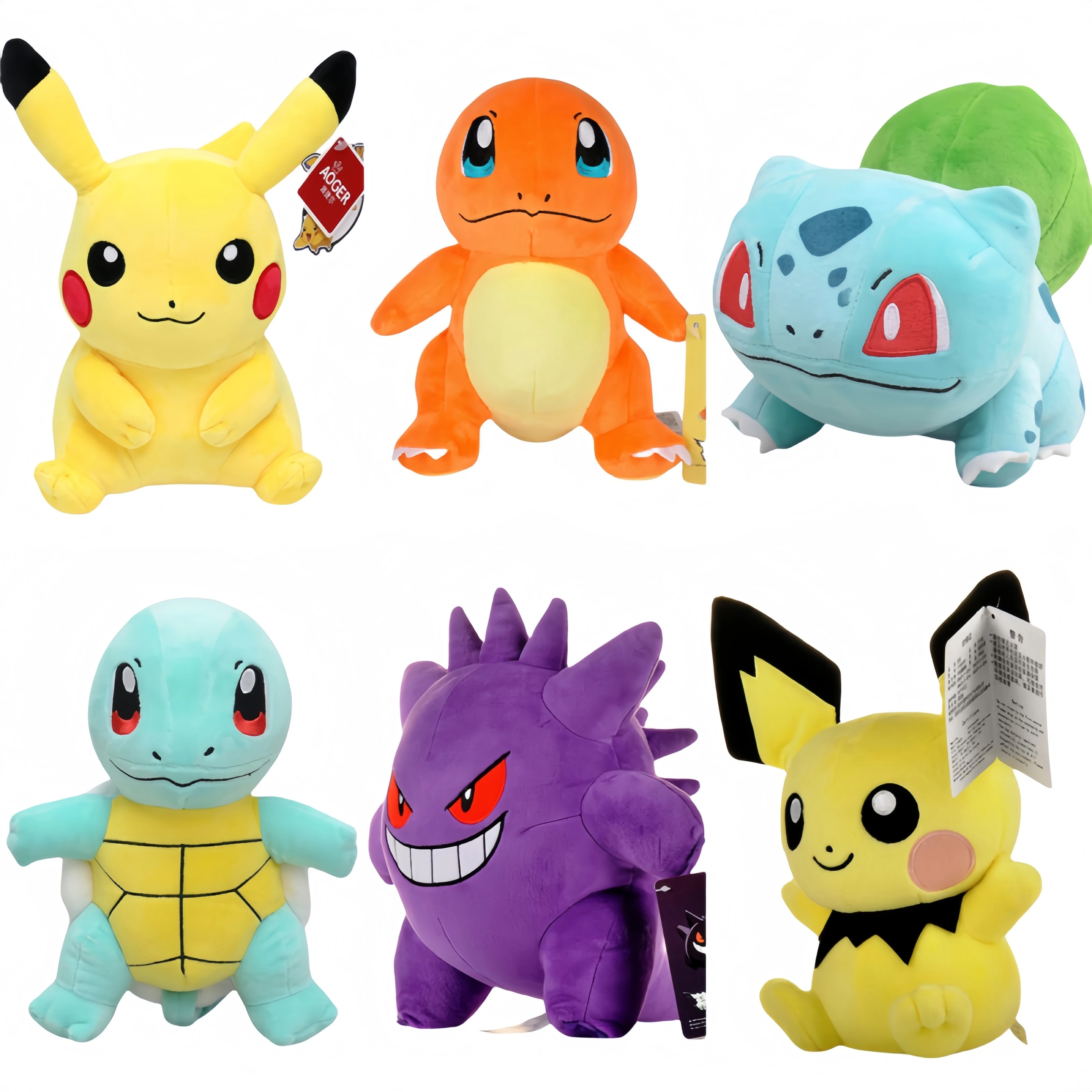 Pokemon Gengar Plush Toy Kawaii Pikachu Charmander Squirtle Bulbasaur Jigglypuff Psyduck Gastly Pichu Stuffed Doll Kid Xmas Gift