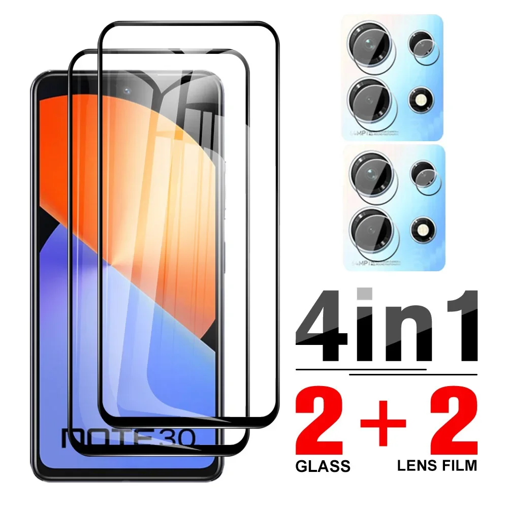 4In1 Full Cover Tempered Glass Case Hot I 30I Camera Protector For Infinix Note 30 Pro Note30 Screen Protection