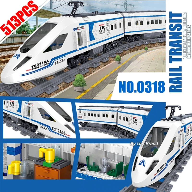 Mantenimiento de tren técnico, modelo avanzado, función de potencia de carril urbano, pistas de Motor, Juguetes de bloques de construcción para niños, MOC EXPERT