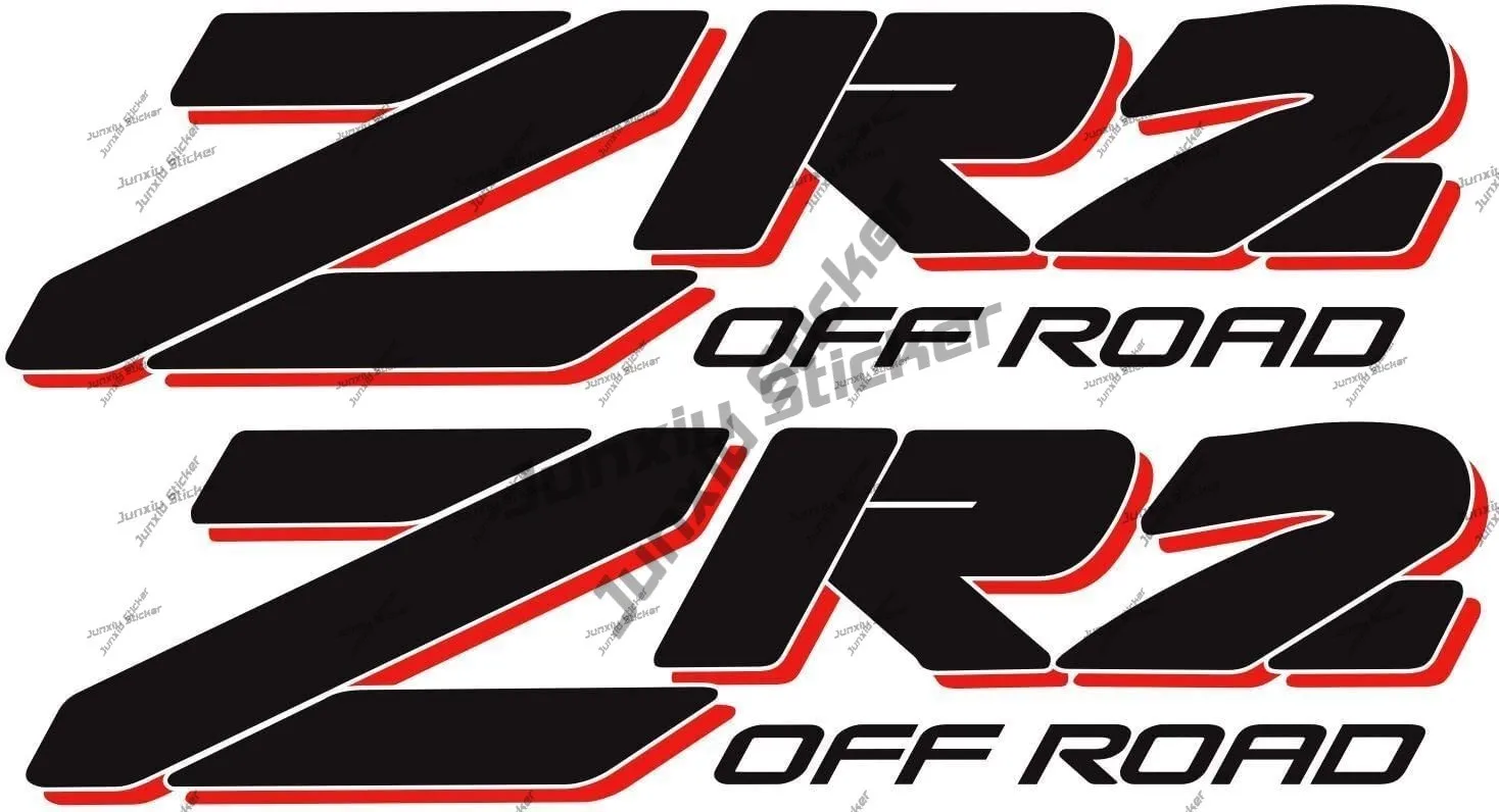 

2Pc ZR-2 4X4 Off Road Decal ZR2 Sticker Vinyl Decal Suitable Truck Pickup Box 1500 F150 4DW Stickers Electric Scooter Yacht JDM