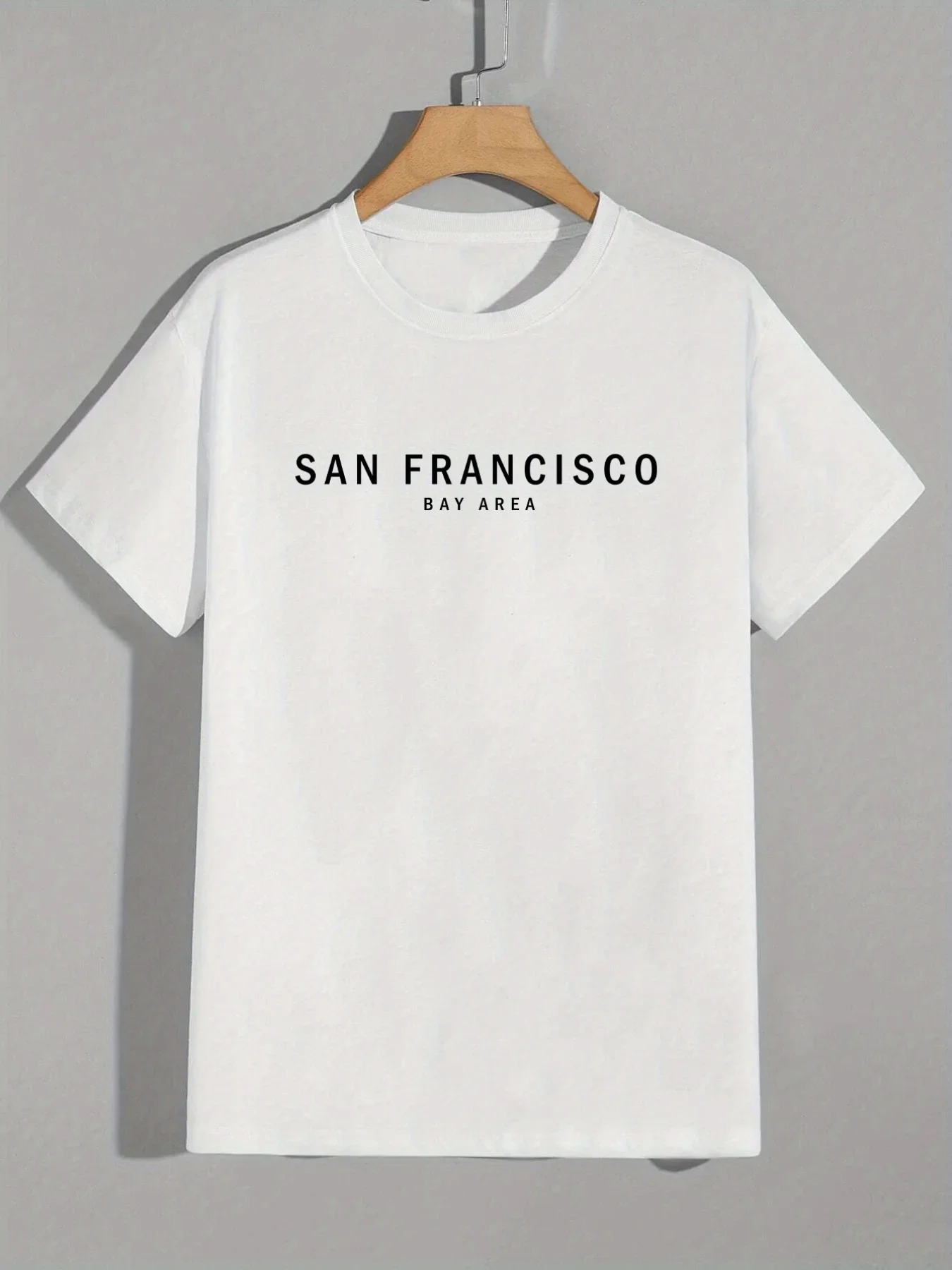 San Francisco Bay Area,women's Casual Slightly Stretch Crew Neck Graphic Tee, Male Clothes for Summer